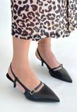 Darina Siyah Cilt Topuklu Ayakkabı