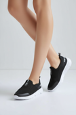 2231-Bestof Anatomik Tabanlı Ultra Hafif Bağcıksız Unisex Yürüyüş Ayakkabısı - NKT02231-siyah-beyaz-36
