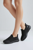 2231-Bestof Anatomik Tabanlı Ultra Hafif Bağcıksız Unisex Yürüyüş Ayakkabısı - NKT02231-siyah-36