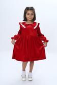 Toontoy Kız Çocuk Yaka Detaylı Fırfırlı Elbise
