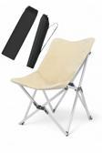 Pratikoutdoor Katlanabilir Lüx Kamp Ve Piknik Sandalyesi - Kalın Alüminyum İskelet - Taşıma Çantalı - Krem