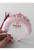 Sweet Twins Accessories Prenses Tacı Yıldızlı Pembe Çocuk Taç Doğum Günü Parti Tacı