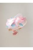 Sweet Twins Accessories Çiçek Desenli Pembe Çocuk Taç Tüllü Fiyonklu Çocuk Tacı
