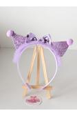 Sweet Twins Accessories Trend Kuromi Çocuk Taç Mor Kurdela Fiyonklu Ponponlu Çocuk Tacı