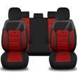 Her Araca Uyumlu Oto Koltuk Kılıfı Tam Set Gofraj / Kırmızı