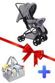 Jusso Dido Comfort Line Çift Yönlü Bebek Arabası Bebek Bakım Çantası Hediyeli Gri