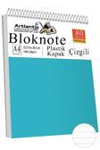 Telli Masaüstü Not Defteri Çizgili A4 1 Adet Masa Üstü Plastik Kapaklı Spiralli Bloknot Blocknote 80 Yaprak Okul Ofis