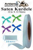 Kurdele Saten 1 Cm 10 Metre 1 Adet Saten Kurdela Parlak Hediye ve Süsleme Şeridi Süs Paketleme Çiçek Saç El Sanatı