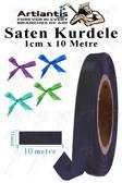 Kurdele Saten 1 Cm 10 Metre 1 Adet Saten Kurdela Parlak Hediye ve Süsleme Şeridi Süs Paketleme Çiçek Saç El Sanatı