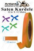 Kurdele Saten 1 Cm 10 Metre 1 Adet Saten Kurdela Parlak Hediye ve Süsleme Şeridi Süs Paketleme Çiçek Saç El Sanatı
