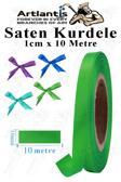 Kurdele Saten 1 Cm 10 Metre 1 Adet Saten Kurdela Parlak Hediye ve Süsleme Şeridi Süs Paketleme Çiçek Saç El Sanatı