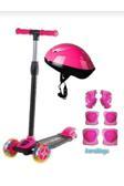 Berat Toys Işıklı Scooter 3 Tekerlekli Kask Dizlik Set Twist Scooter Koruyu Ful Set Çocuk Scooter