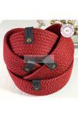Double Knot Design Simli Parlak Kırmızı Tress Çok Amaçlı Düzenleyici Sepet Organizer 4Lü Set Hediyelik Anneler Günü
