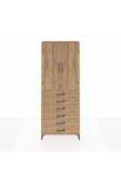 Dienni Arges Dolap 3 Raflı 6 Çekmeceli 2 Kapaklı 88 x 30 x 221 cm Çam - Çam