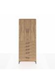 Dienni Arges Dolap 2 Raflı 5 Çekmeceli 2 Kapaklı 88 x 30 x 221 cm Çam - Çam