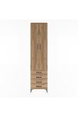 Dienni Arges Dolap 4 Raflı 4 Çekmeceli 2 Kapaklı 60 x 30 x 243 Çam-Çam
