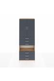 Dienni Arges Dolap 4 Raflı 6 Çekmeceli 2 Kapaklı 88 x 30 x 243 Çam-Antrasit