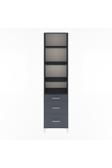Dienni Arges Dolap 4 Raflı 3 Çekmeceli 60 x 30 x 243 cm Antrasit - Antrasit