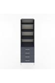 Dienni Hyperion Dolap 4 Raflı 4 Çekmeceli 60 x 44 x 195 cm Antrasit - Antrasit