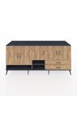 Dienni Kronos Konsol 6 Raflı 2 Çekmeceli 5 Kapaklı 220 x 59 x 99 cm Antrasit - Çam - Çam