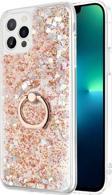 Microsonic Apple iPhone 13 Pro Kılıf Glitter Liquid Holder Gold