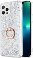 Microsonic Apple iPhone 13 Pro Kılıf Glitter Liquid Holder Gümüş