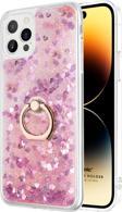 Microsonic Apple iPhone 13 Pro Kılıf Glitter Liquid Holder Pembe