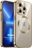 Microsonic Apple iPhone 13 Pro Max Kılıf MagSafe Luxury Electroplate Gold
