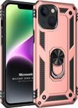 Microsonic Apple iPhone 14 Plus Kılıf Military Ring Holder Rose Gold