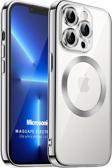 Microsonic Apple iPhone 13 Pro Max Kılıf MagSafe Luxury Electroplate Gümüş