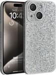 Microsonic Apple iPhone 15 Kılıf Bling Rhinestones Gümüş