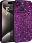 Microsonic Apple iPhone 15 Kılıf Bling Rhinestones Mor