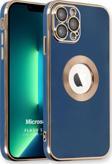 Microsonic Apple iPhone 12 Pro Max Kılıf Flash Stamp Lacivert