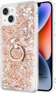 Microsonic Apple iPhone 14 Kılıf Glitter Liquid Holder Gold
