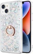 Microsonic Apple iPhone 14 Kılıf Glitter Liquid Holder Gümüş