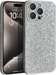 Microsonic Apple iPhone 15 Pro Max Kılıf Bling Rhinestones Gümüş