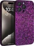 Microsonic Apple iPhone 15 Pro Max Kılıf Bling Rhinestones Mor