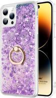 Microsonic Apple iPhone 15 Pro Max Kılıf Glitter Liquid Holder Mor