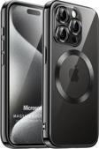 Microsonic Apple iPhone 15 Pro Max Kılıf MagSafe Luxury Electroplate Siyah