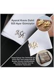 Satürn Silver Kuyumculuk 925 Ayar Gümüş 2 Harfli Kol Düğmesi Altın Kaplama Damat Hediyesi Kişiye Özel
