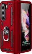 Microsonic Samsung Galaxy Z Fold 5 Kılıf Military Ring Holder Kırmızı