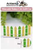 Minyatür Renkli Bahçe Çiti 3x60 cm 1 Adet Mini Bahçe Çit Teraryum Okul Proje Ev Çit Renkli Ahşap Çit