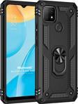 Microsonic Oppo A15 Kılıf Military Ring Holder Siyah