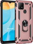 Microsonic Oppo A15 Kılıf Military Ring Holder Rose Gold