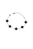 Gülnar Bijuteri Yonca Siyah Renkli Gümüş Ve Gold Bileklik