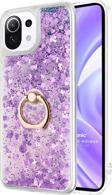 Microsonic Xiaomi Mi 11 Lite Kılıf Glitter Liquid Holder Mor