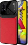 Microsonic Samsung Galaxy M31 Kılıf Uniq Leather Kırmızı