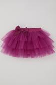 Breeze Kız Çocuk Tütü Etek Tül Detaylı Katlı Fiyonk Aksesuarlı 4-8 Yaş, Fuşya