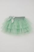 Breeze Kız Çocuk Tütü Etek Tül Detaylı Katlı Fiyonk Aksesuarlı 4-8 Yaş, Su Yeşili