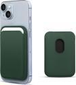 Microsonic Apple iPhone 13 Leather Wallet MagSafe Koyu Yeşil